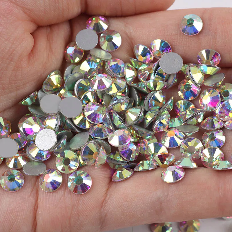 

Glitter Crystal SS3-SS34 Non Hotfix Rhinestones AB Flat Back Strass Rhinestones Glue On Stones Sewing Fabric Garment Decoration