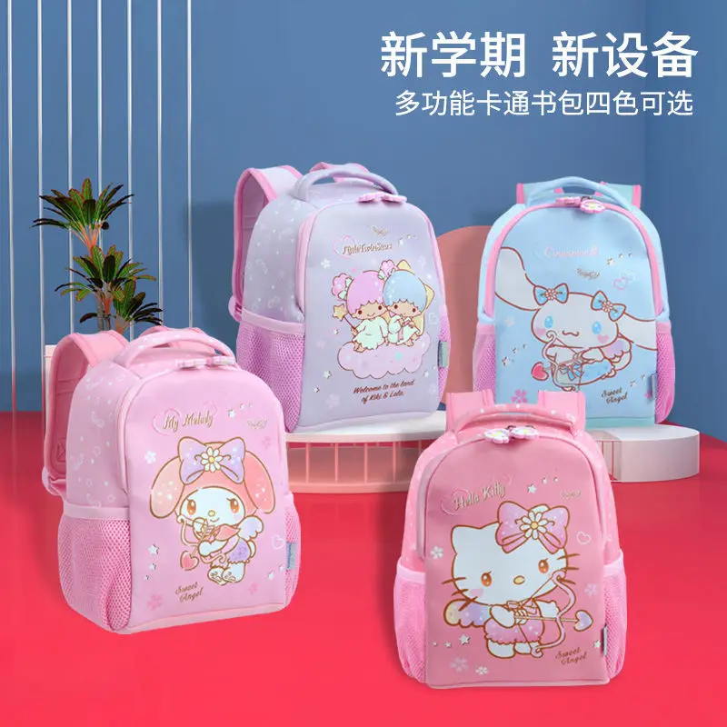 Hellokitty Toddler Cute Anti-Lost Schoolbag Pink Kitten Sanrio Waterproof Large Capacity Baby Fashion Backpack books shortage