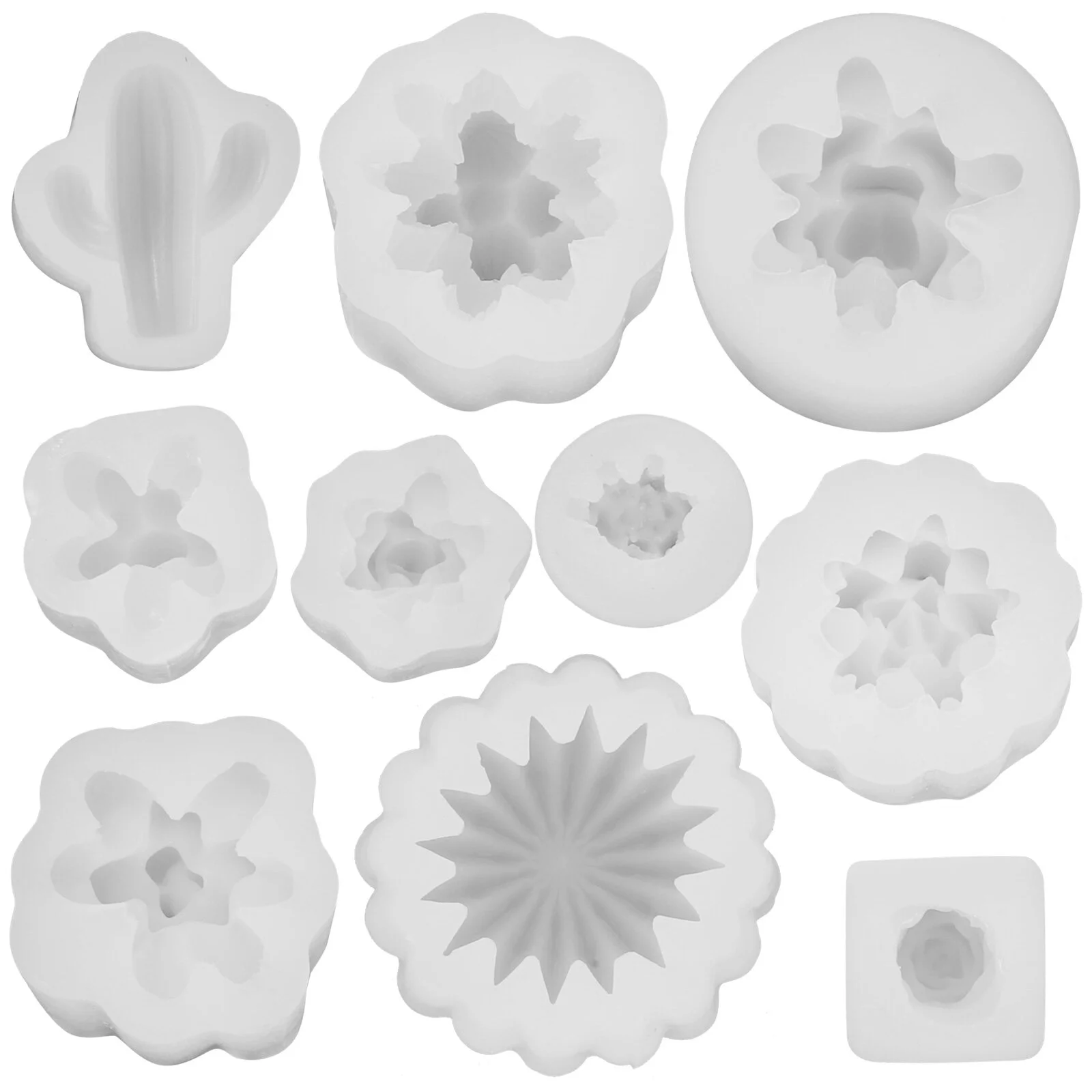 

10Pcs Fondant Moldss Creative Mold Scented Mold Aromatherapy Silicone Model