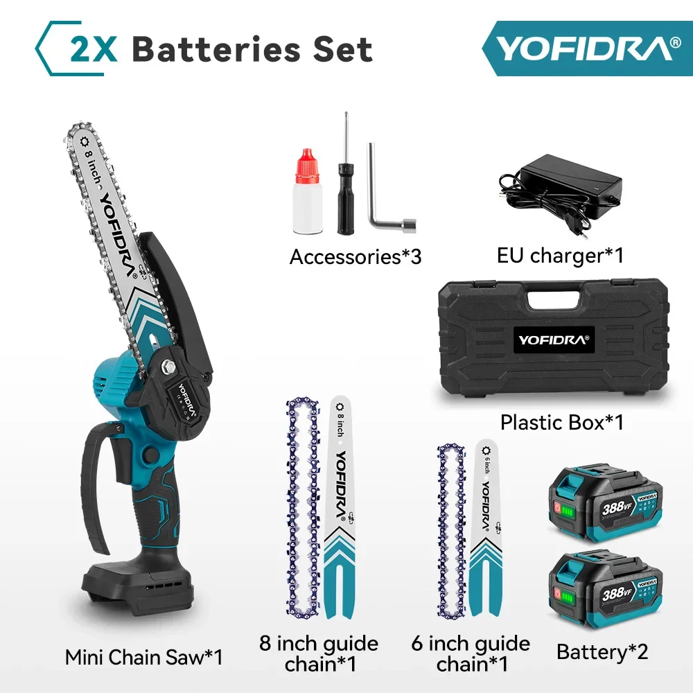 

Yofidra Бесщеточная электрическая бензопила 6 и 8 дюймов для Makita 18В