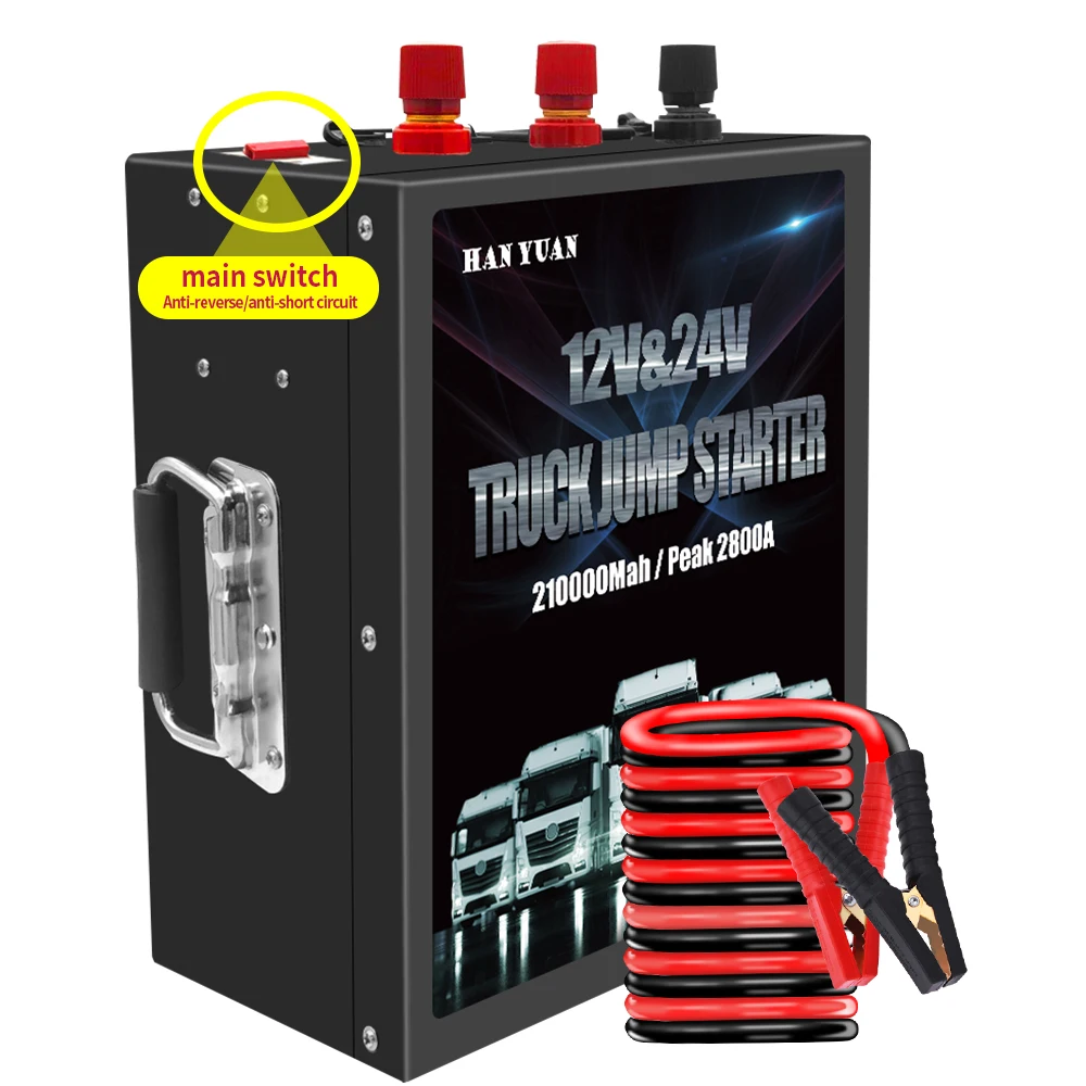 

Emergency truck lead acid battery 12v/24v210000mAh jump starter