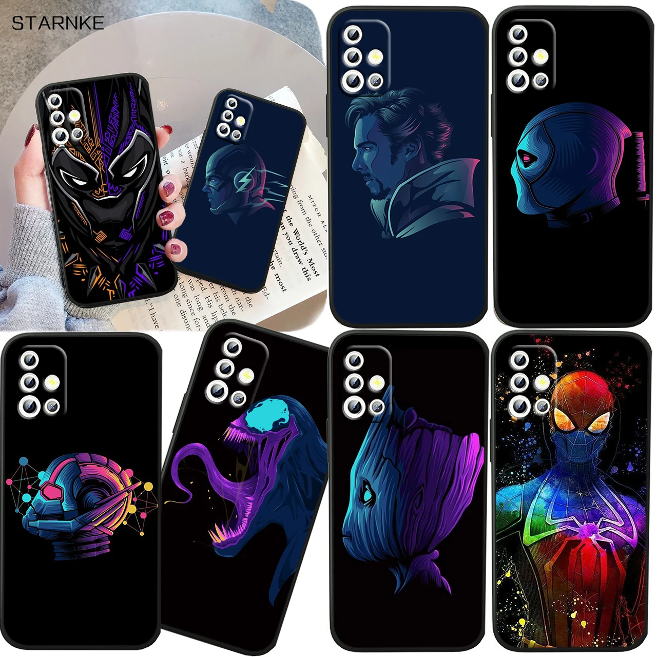 

Avengers Spiderman Cool For Samsung A81 A91 A73 A52S A72 A71 A52 A51 A12 A21S A01 4G 5G Silicone Soft Black Phone Case