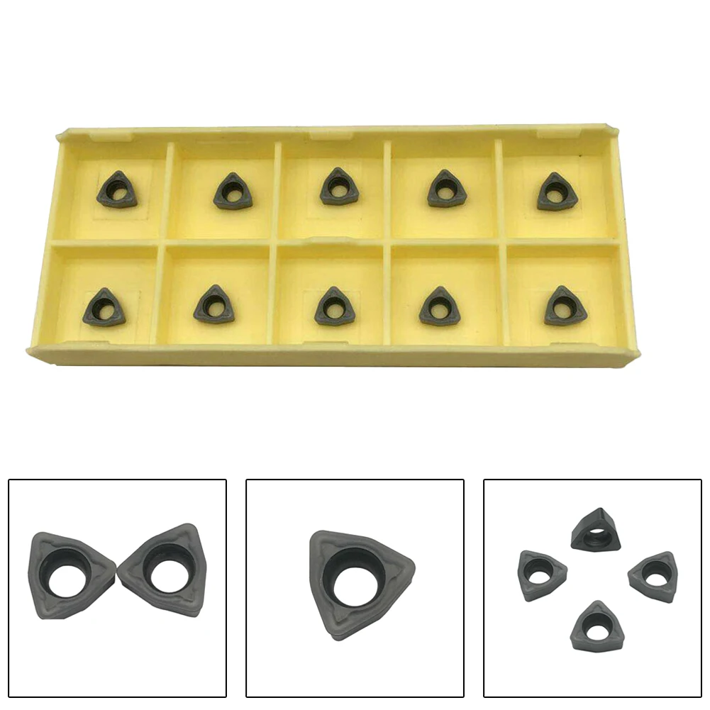 

10 PCS Carbide Insert Set For WCMX030208-SF Lathe Blade Boring Bar Turning Tool Holder WCMX030208-SF Cemented Carbide