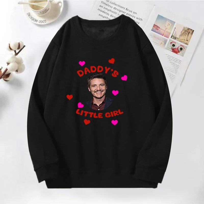 

Мужские толстовки Педро Паскаль, свитшот с круглым вырезом для маленькой папы, Мужской пуловер с графическим принтом и капюшоном, флисовые мужские толстовки