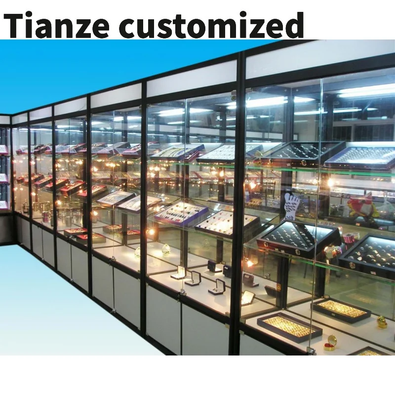 Изготовленный на заказ низкая цена алюминиевая витрина для ювелирных изделий