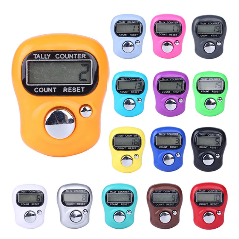 

Mini Stitch Marker Electronic Digital Tally Counter for Sewing Knitting Weave Tool / Random Color and Row Finger Counter LCD