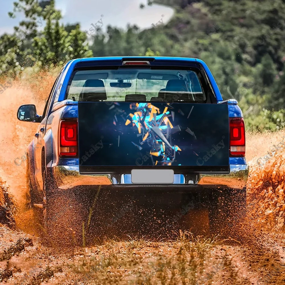 Полосатая многоугольная наклейка с неравномерной графикой для автомобиля