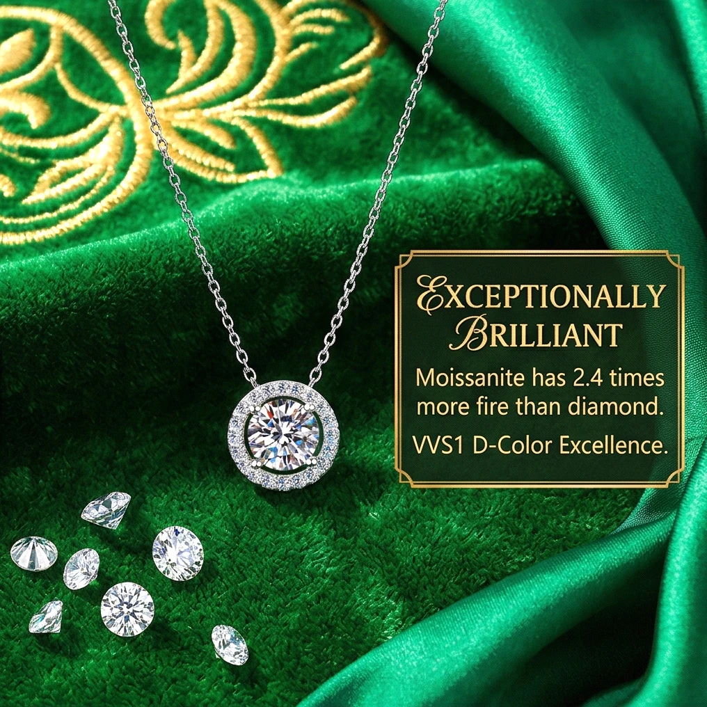Фото Кулон-солитер VISDIRUI с муассанитом, серебро S925, цвет D, VVS1, 0.5ct, 1ct, круглая огранка, цепочка O, изысканные ювелирные изделия, подарок на день рождения №4