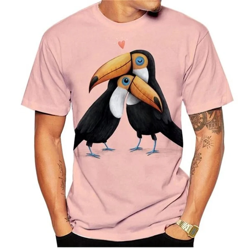 

New Arrival Birds Toucan T-Shirt Women Men 3D Print O-Neck Short Sleeve Fashion Streetwear Oversized Tee Shirt Kids Clothing