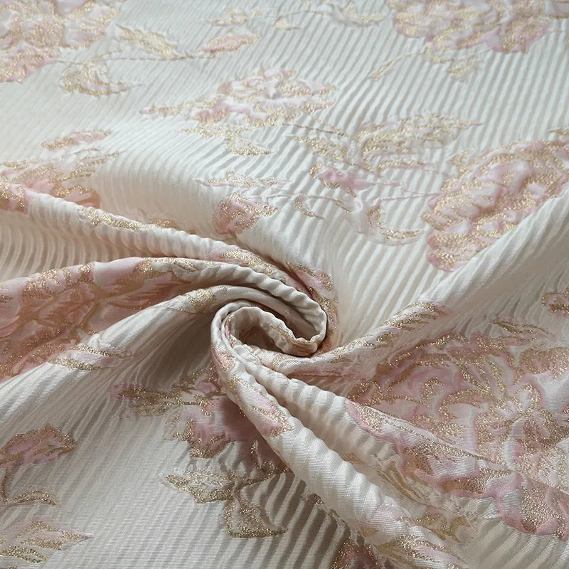 

Pleated Jacquard Brocade Fabric Spring Summer Children's for Dress Tutu Material Sewing Sold by the Yard Wholesale