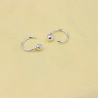 zfsilver fashion simple lovely vintage ball stud earring sterling silver 925 for women girl charm jewelry accessories party gift