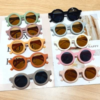 korean cute round frame sunglasses for kids girls boys childrens eyewear uv400 protection decorative mirror eyeglass goggles