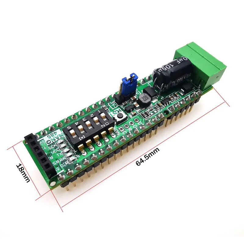 Фото Плата разработки Nano 485 12В-48В с питанием от шины для Arduino RS485 422, улучшенная версия Nano R3, USB-кабель 340G №4