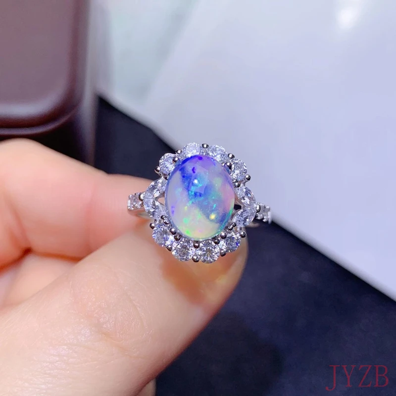 

Jewelry 925 Silver Ring Everyday wear 4mm*6mm natural Opal ring Fashion opal jewelry Gemstone silver ring gift for women