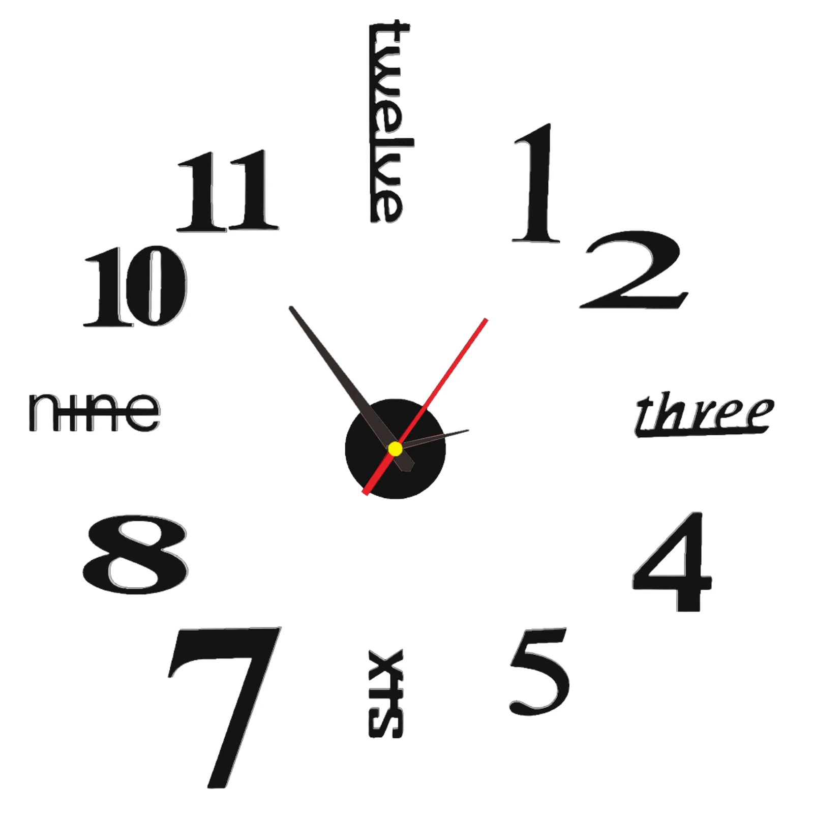 

Frameless DIY Wall Clock Acrylic 3D Wall Clock Sticker Modern And Simple Acrylic 3D Mirror Numbers Wall Clock Stickers Digital