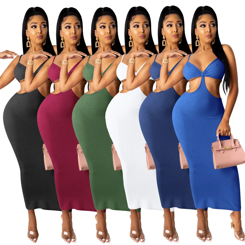 

Women's Irregular Long Dress Suspenders Backless Sexy Prom Bandage Dress