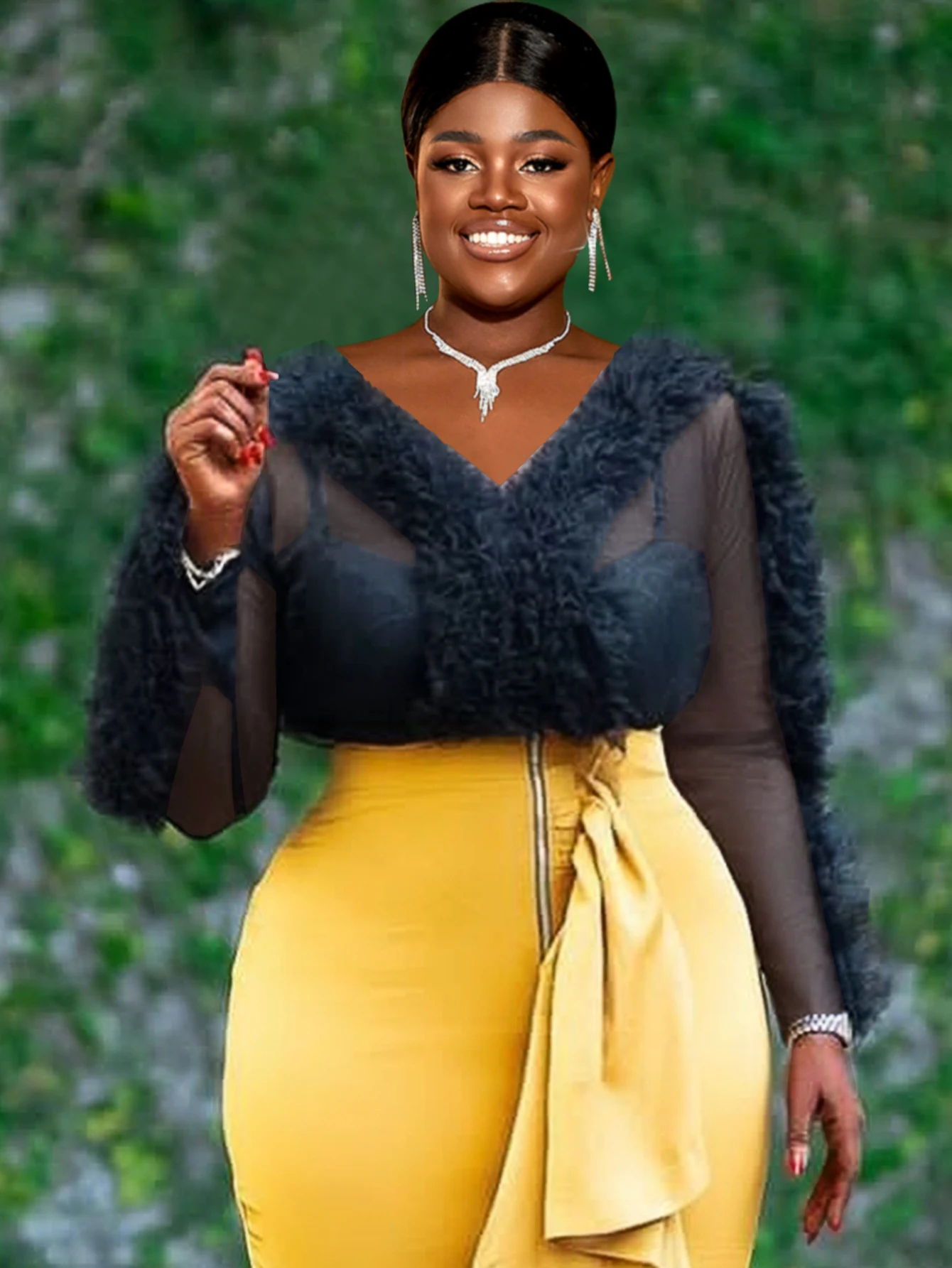 Женские черные прозрачные сетчатые топы с оборками пуловер v-образным вырезом и