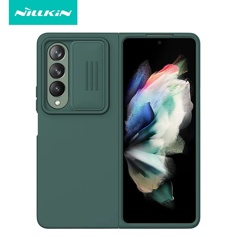 

For Samsung Galaxy Z Fold 4 5G Case Nillkin High Quality Liquid Silicone Slide Camera Lens Protection Cover For Galaxy Z Fold4
