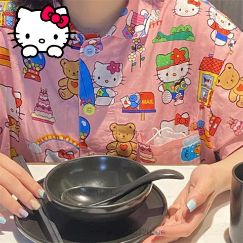 

Женская Винтажная Футболка Sanrio, розовая футболка с мультяшным принтом «Hello Kitty» и коротким рукавом, Y2k, 2022