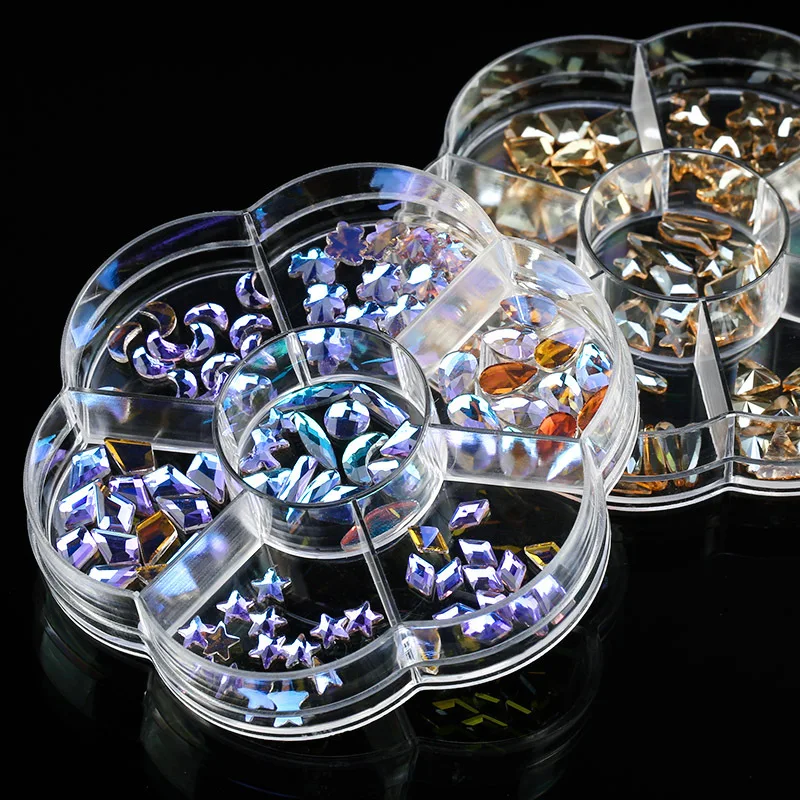 

Блестящие стразы для дизайна ногтей, 1 коробка, 7 видов