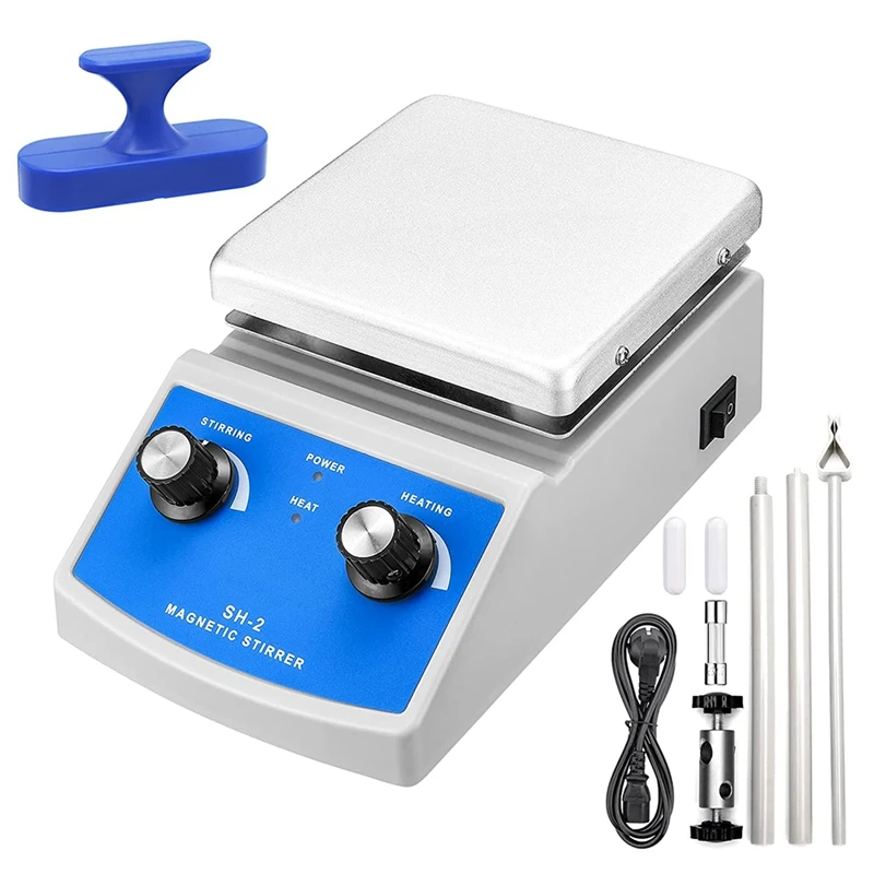 

Magnetic Stirrer Hot Plate 2000Ml Stirring Capacity 5 X 5 Inch Max 520°F Hotplate And 100-2000 RPM Lab Stirrers US Plug