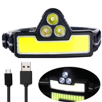 2022 new cobxpe led headlamp with built in battery headlight usb rechargeable lantern dual light source adjustment head lamp