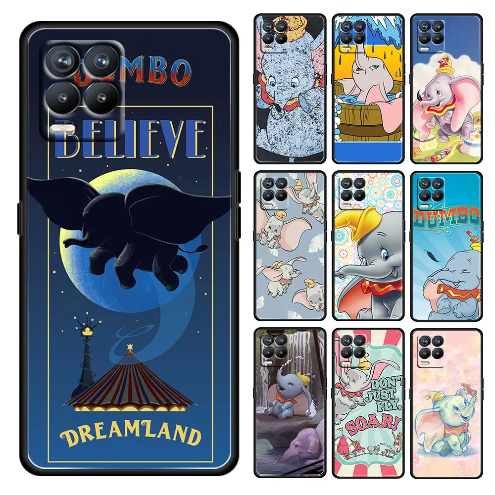 

Anime Dumbo Cute Case For OPPO GT Master Find X5 X3 Realme 9 8 6 C3 C21Y Pro Lite A53S A5 A9 2020 Black Phone Cover Coque Capa