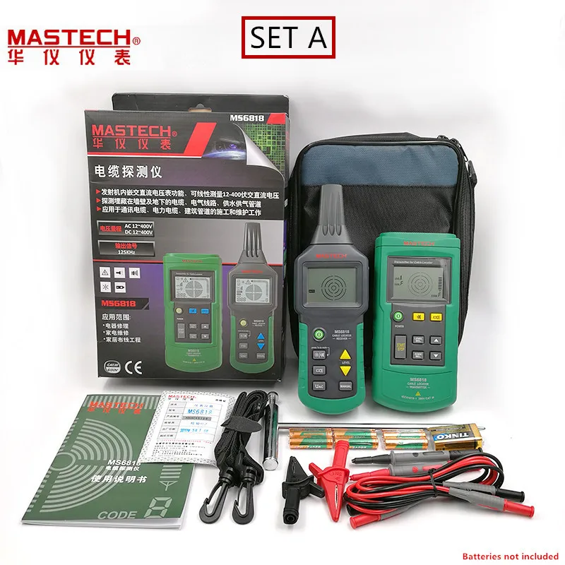

Оригинальный портативный профессиональный кабельный трекер Mastech MS6818, детектор обнаружения металлических труб, тестер, линейный трекер, напряжение 12 ~ 400 В