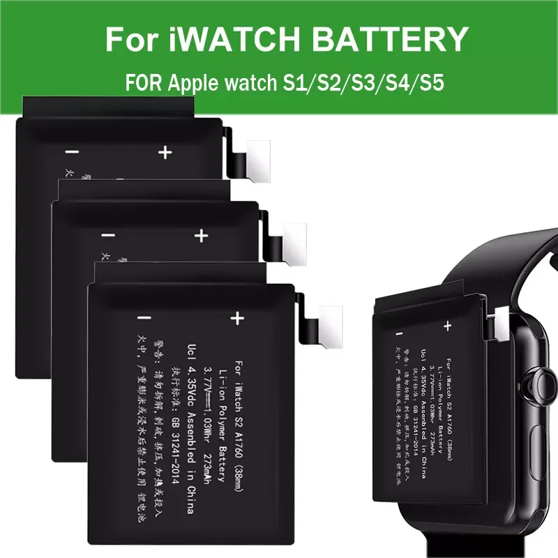 

NEW2023 Replacement Battery For iWatch Series 1 2 3 4 5 A1579 A1760 38mm 42mm Real Capacity Bateria for Apple Watch S1/2/3/4/5 b