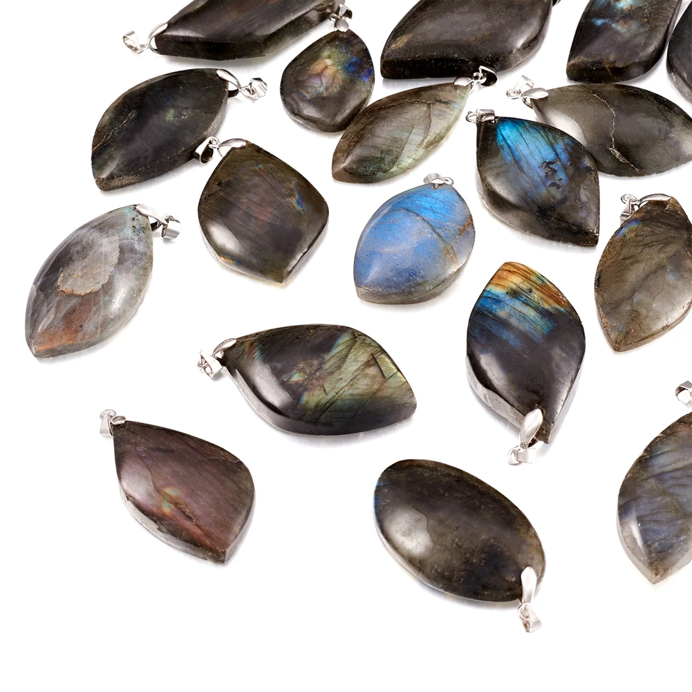 

20pcs Natural Labradorite Pendants with Brass Findings DIY Jewelry Accessories Making Necklaces Crafts Supplies Irregular
