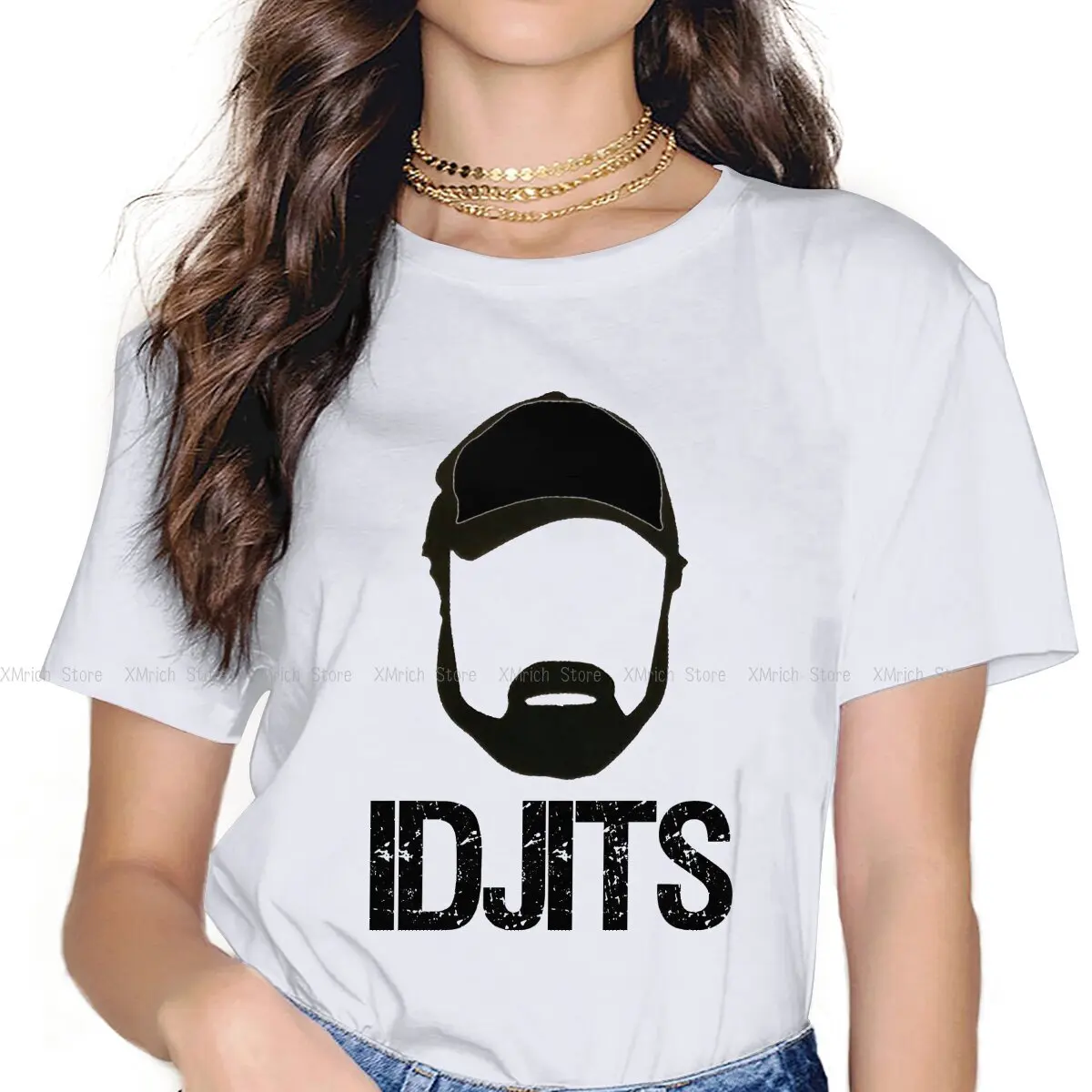 

Black Idjits Women Clothing Supernatural Bobby Singer TV Graphic Female Tshirts Vintage Alternative Loose Tops Tee Kawaii Girls