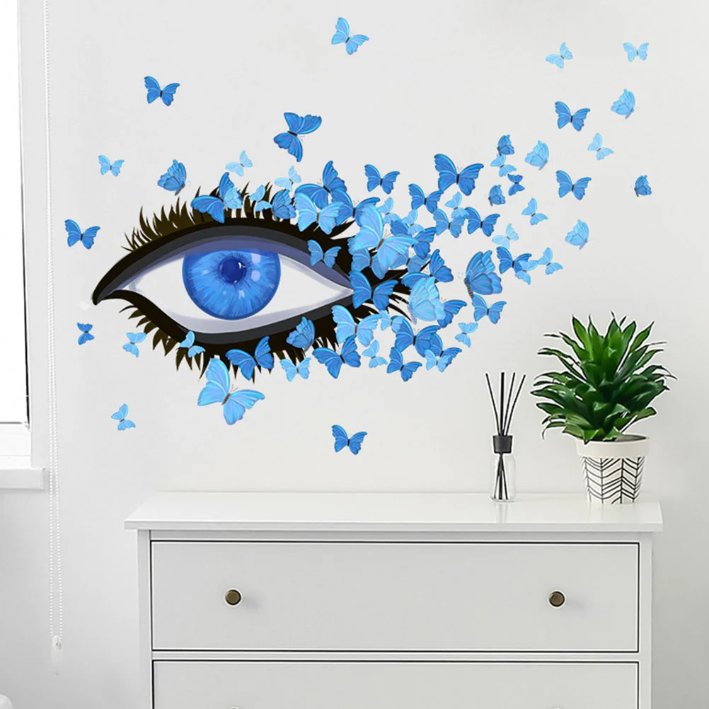 

10 Decorative Creative Eyes Wall Decal Eye Butterflies Wall Sticker Self-adhesive Wall Sticker