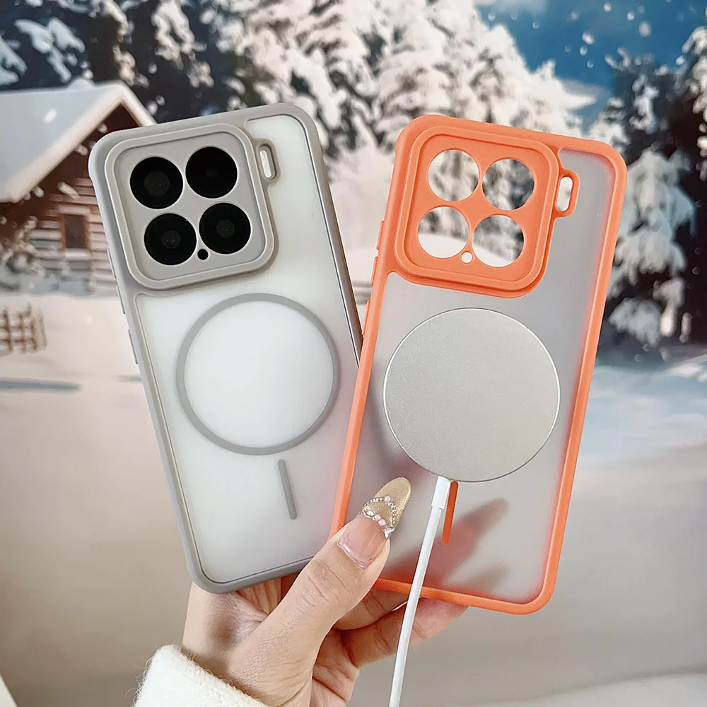 Фото Магнитный охлаждающий гибридный чехол Magsafe для Xiaomi 17 15 14 Pro, противоударный жесткий чехол из поликарбоната, полупрозрачный корпус ярких цветов, Xiaomi17 №3