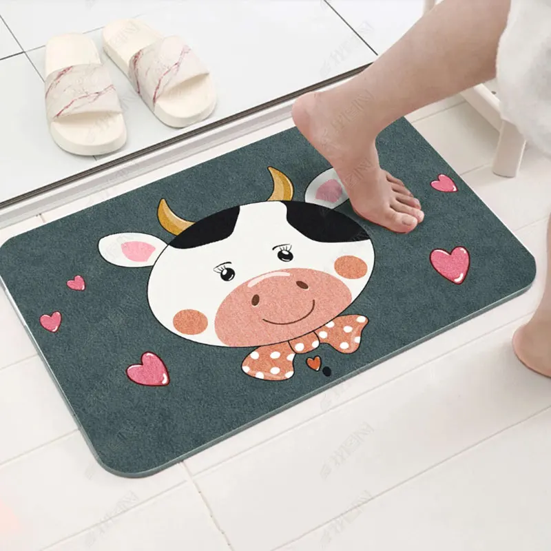 

Cartoon Entrance Bathroom Water Absorbing Floor Mat Toilet Entrance Floor Mat Household Bathroom Wash Desk rug bathroom bath mat