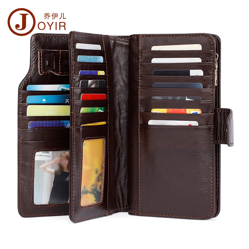 Business Casual Genuine Leather Men's Clutch RFID Multiple Card Slots Clutch Cowhide Long Wallet Wholesale Handbag Men