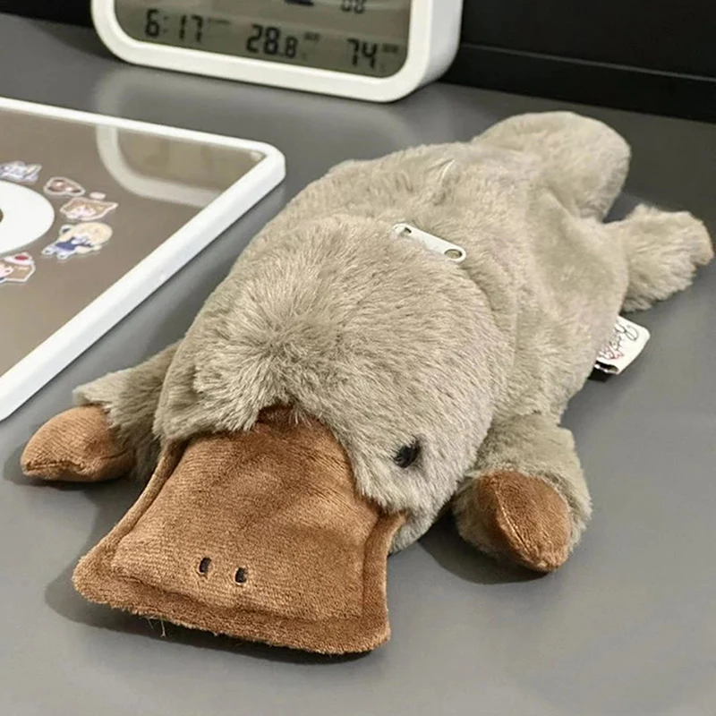 1 шт. милый пенал Platypus косметичка плюшевая сумка для ручек большая вместительная