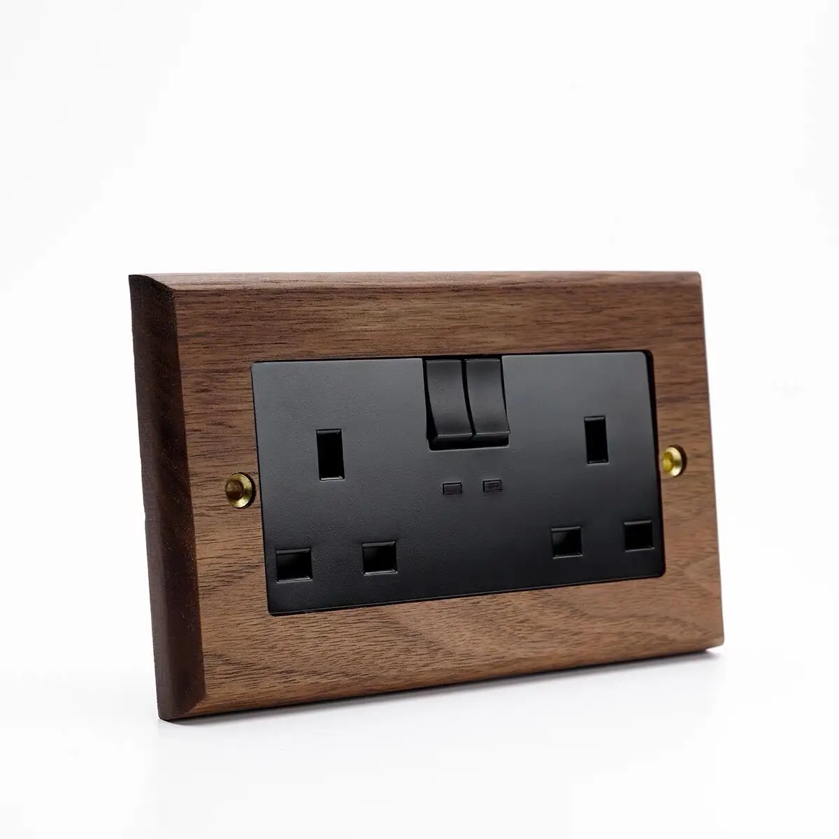 Винтажная розетка Danni 13A с USB пластина переключателя из твердой древесины и латуни