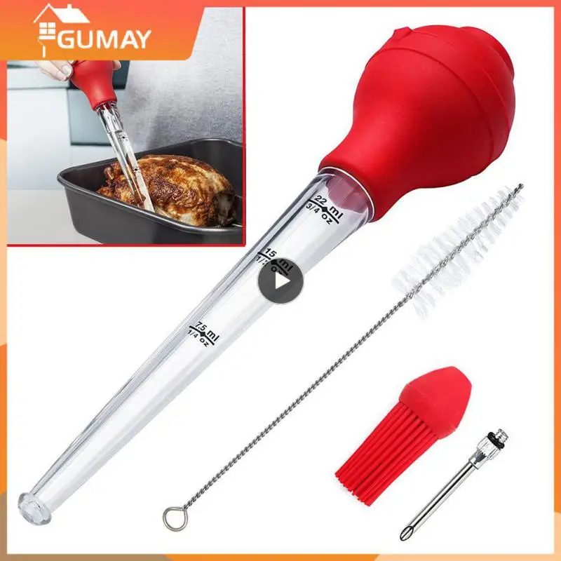 

4-piece Set Meat Marinade Injector Kit Grill Turkey BBQ Seasoning Sauce Flavor Needle Cooking Syringe Seasoning Barbecue Tool