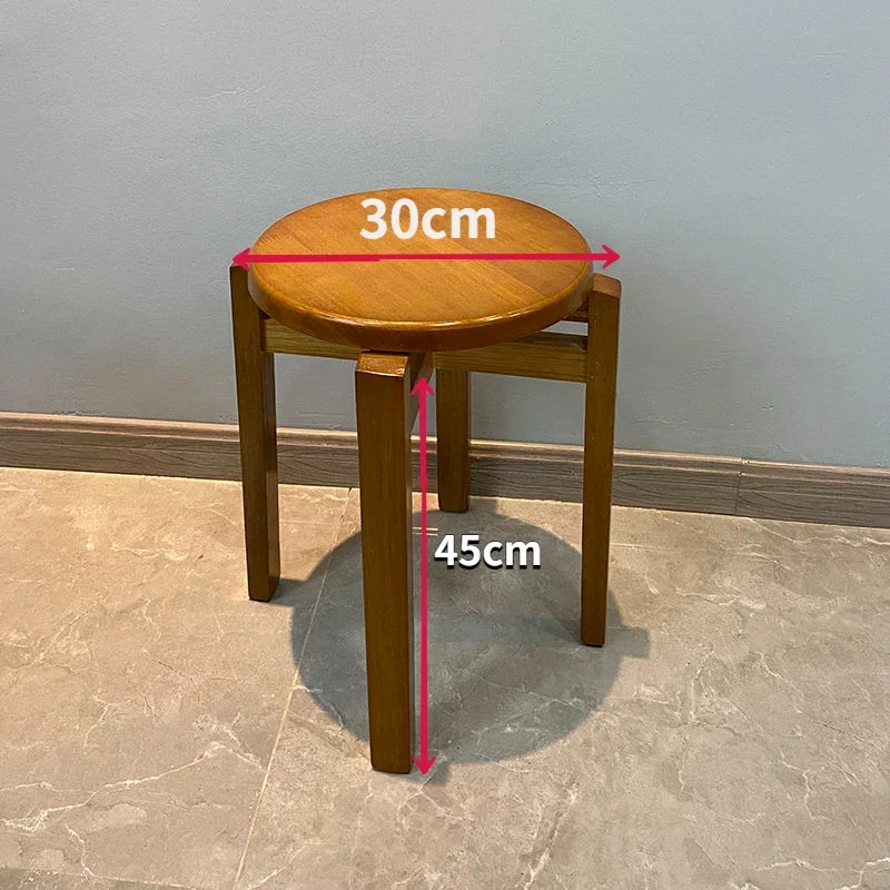 Круглый деревянный табурет Бытовой Современный простой складной обеденный стол