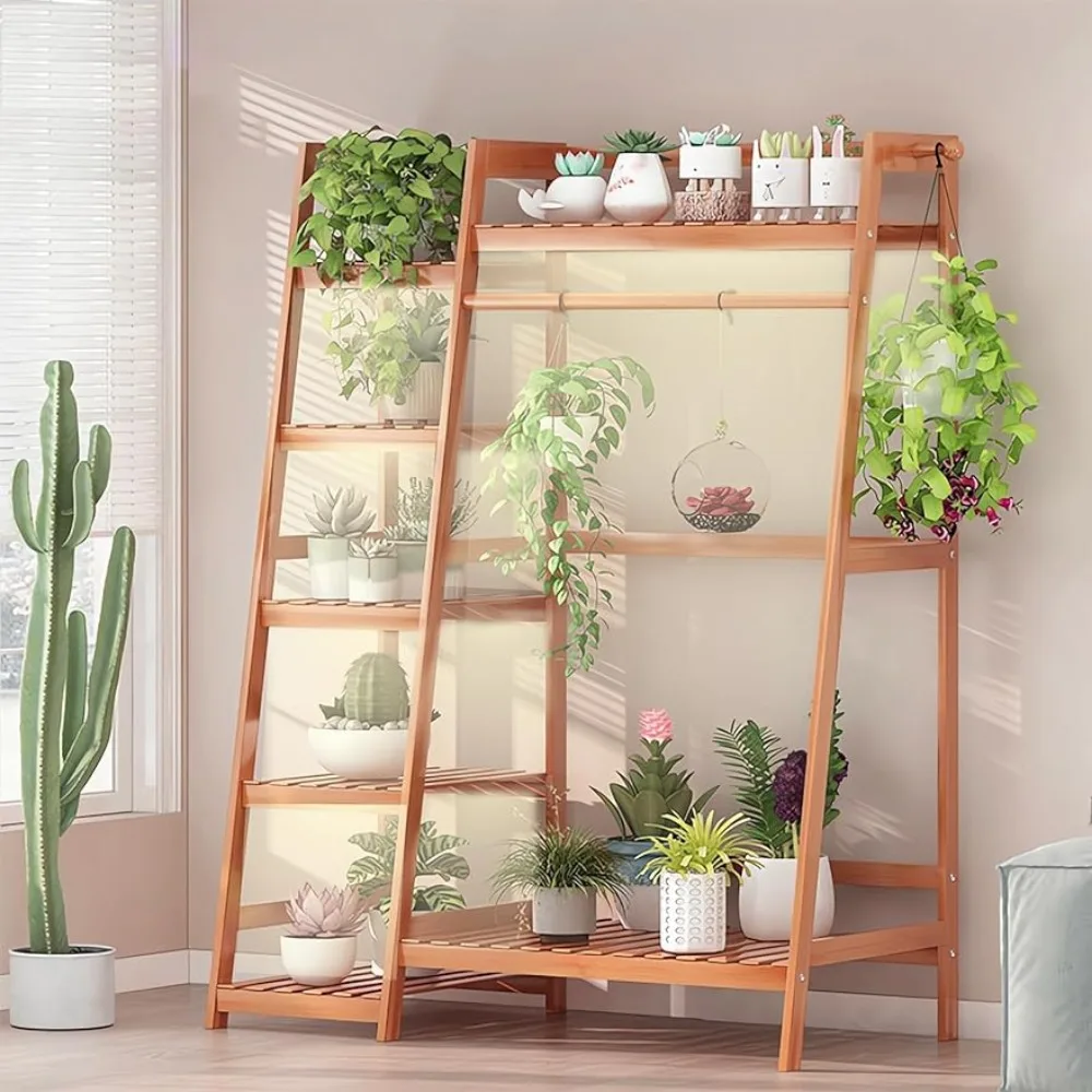 

Подвесная подставка для растений dobvza, искусственная подставка для комнатных растений, 5 цветов, подставка для деревянных растений для нескольких Горшков