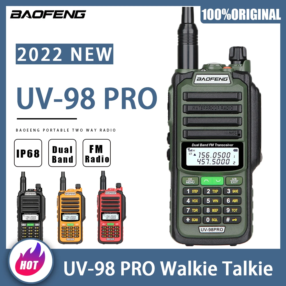 UV-98 PRO BAOFENG IP68 Водонепроницаемая рация дальнего действия для охоты двухстороннее