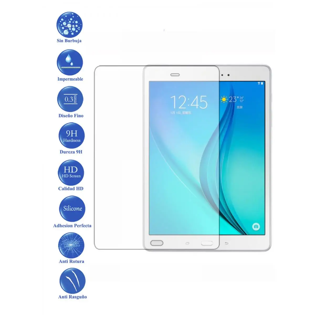 

Tempered Glass LCD cover screen protector vidrio 9 H for Galaxy Tab A 9.7 WiFi T550