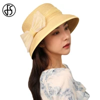 fs straw visor hats for women fashion can flanging sun caps ladies sweet and elegant sunshade flat top beach cap chapeau femme