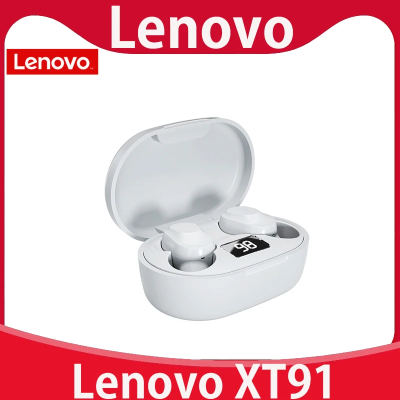 

TWS-наушники Lenovo XT91 с сенсорным управлением, Спортивная гарнитура с защитой от пота, наушники-вкладыши с микрофоном, Bluetooth 5,0, настоящие беспро...