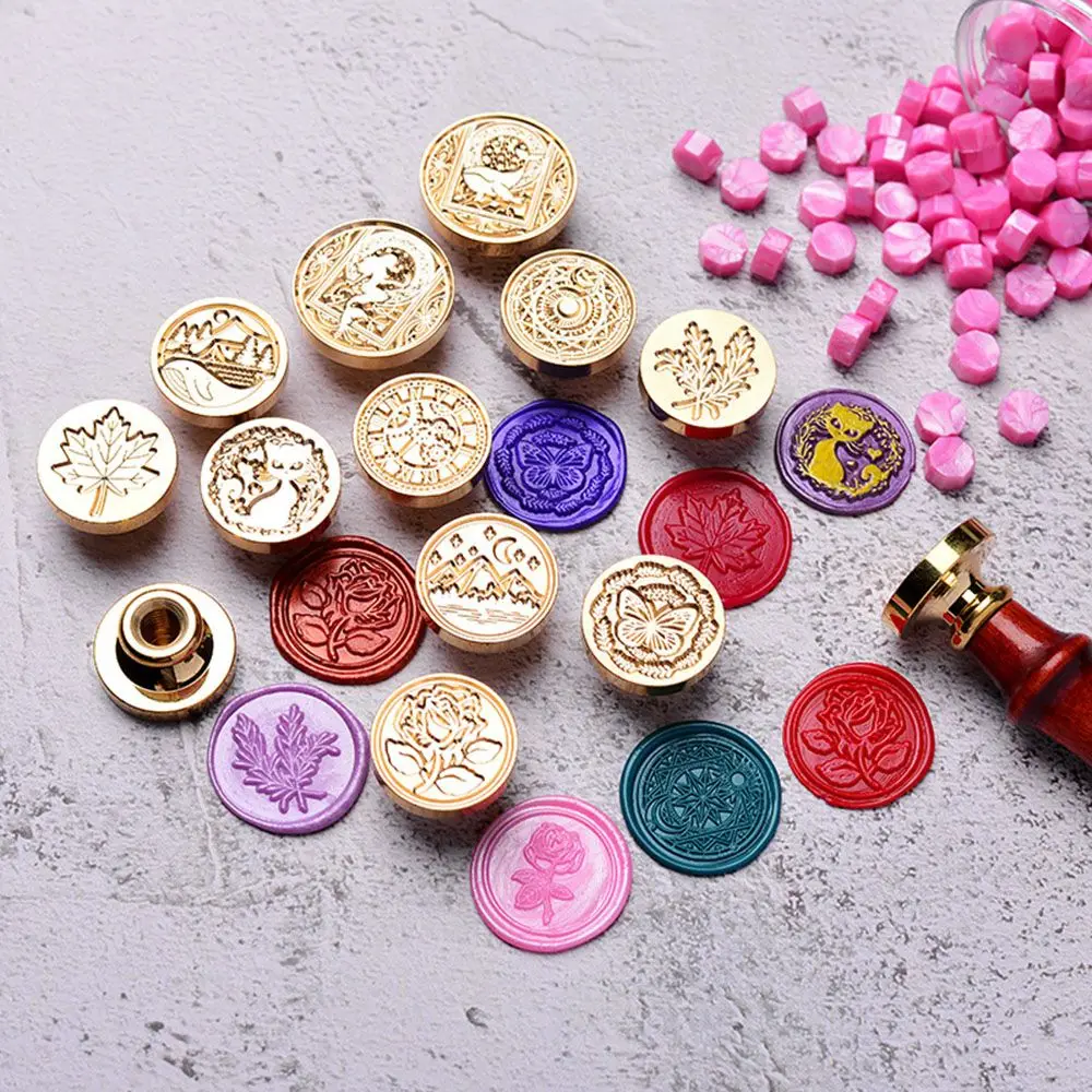 

Envelopes Cards Retro Vintage New Year Festival Wax Seal Stamp Sealing Stamp Head Copper Brass Cartoon Animal Series