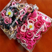 100pcs girls candy elastic hair ropes kawaii kids accessory nylon winter simple cute toddlers fashion accesorios para el cabell