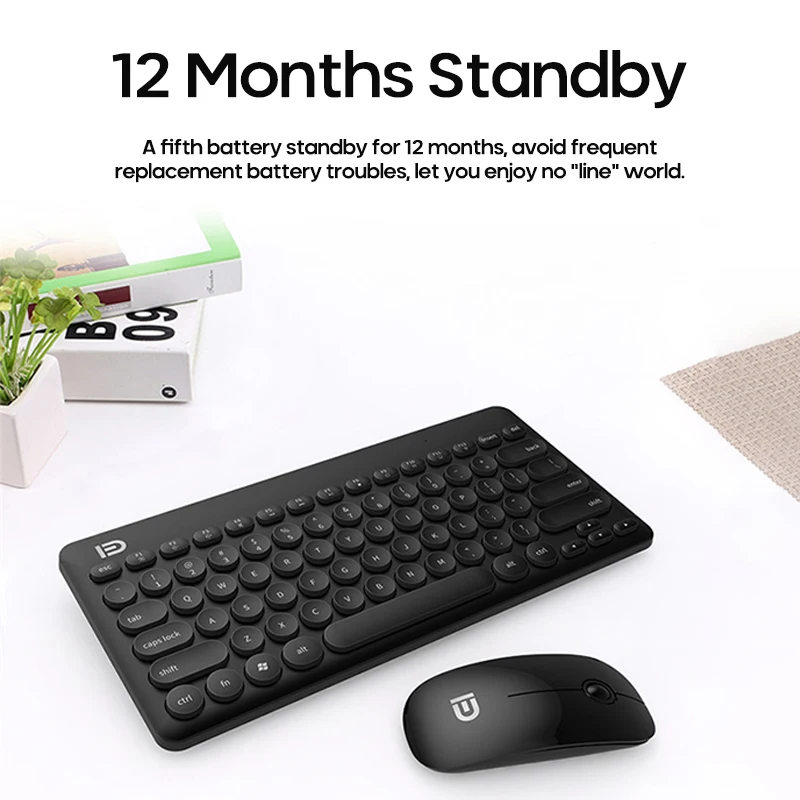 

Wireless Silent Keyboard And Mouse Mini Multimedia 2.4G Keyboard Mouse Set Russian Spanish Korean For Notebook Laptop Desktop PC