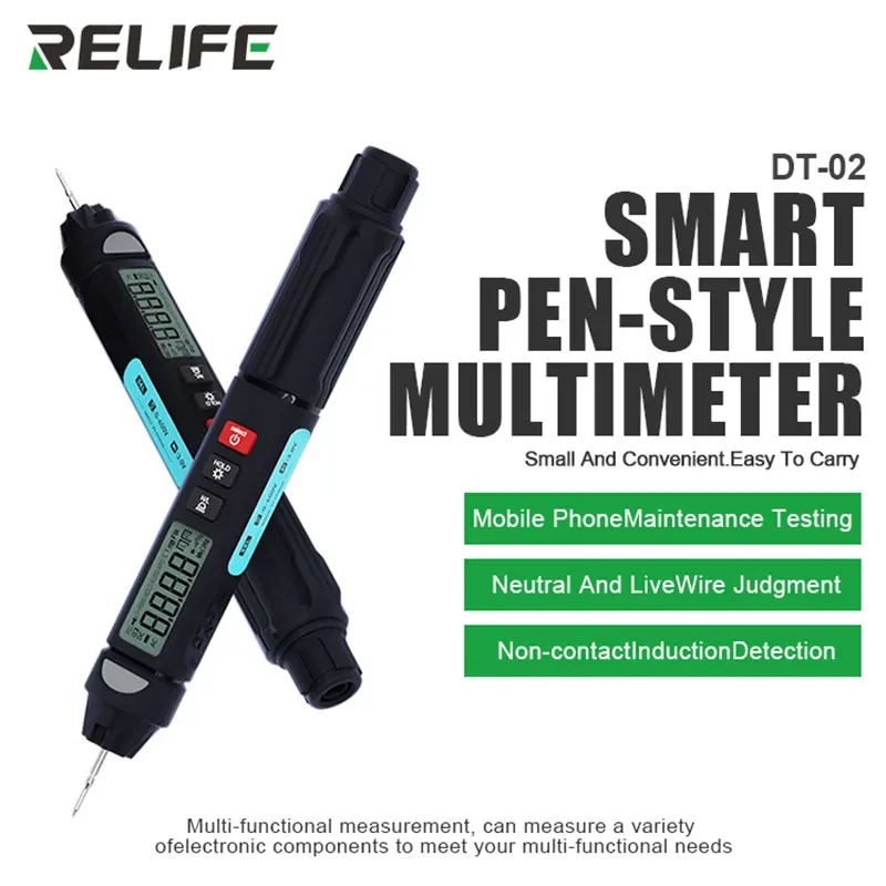 

RELIFE DT-02 Smart Pen Type Multimeter DC AC Voltage Tester Smart Multi-meter Voltmeter For Mobile Phone Repair Testing Tools