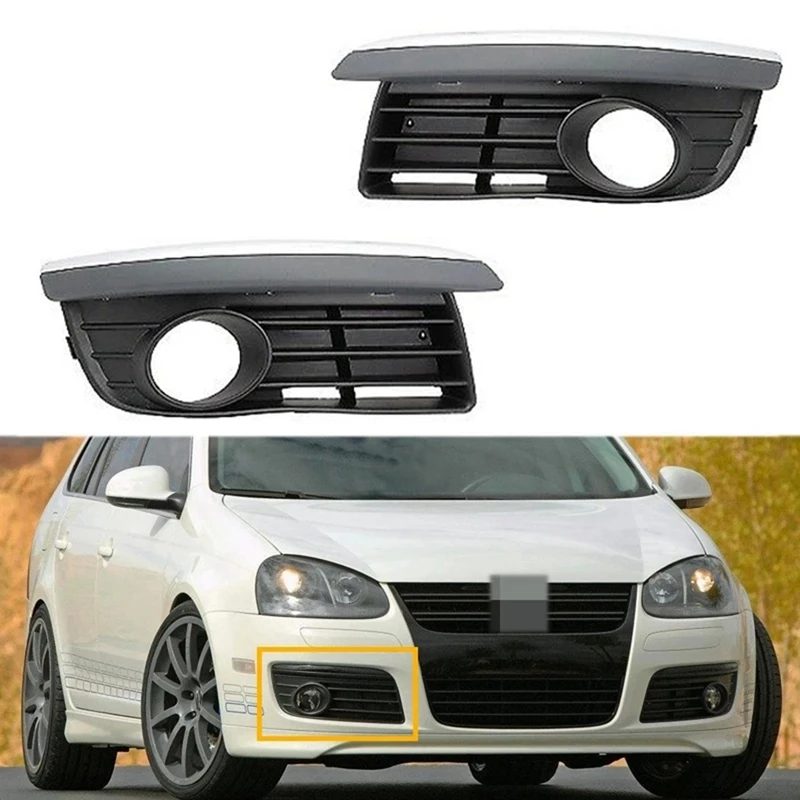 

Front Grills Bumper Fog Lights Cover Lamp Frame Trim for Jetta MK5 2006-2010