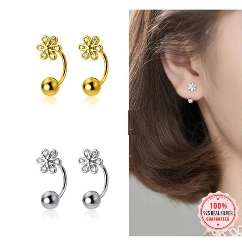 

Женские серьги-гвоздики из серебра 925 пробы с фианитом